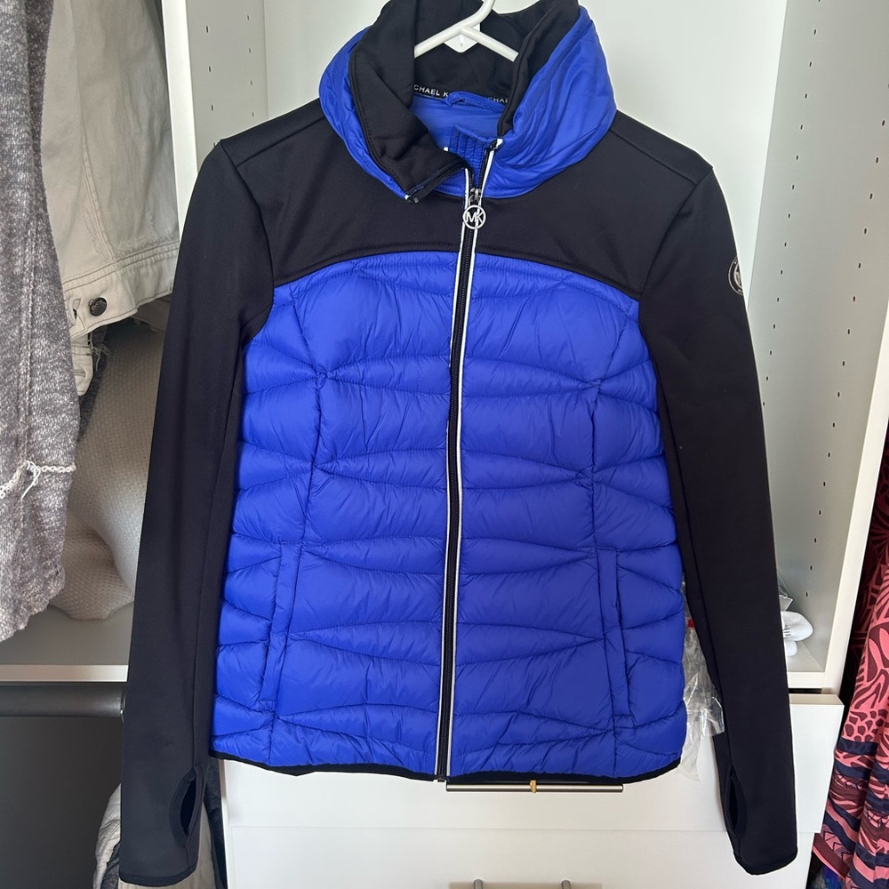 Michael Kors Women's Blue and Black Jacket | Size M